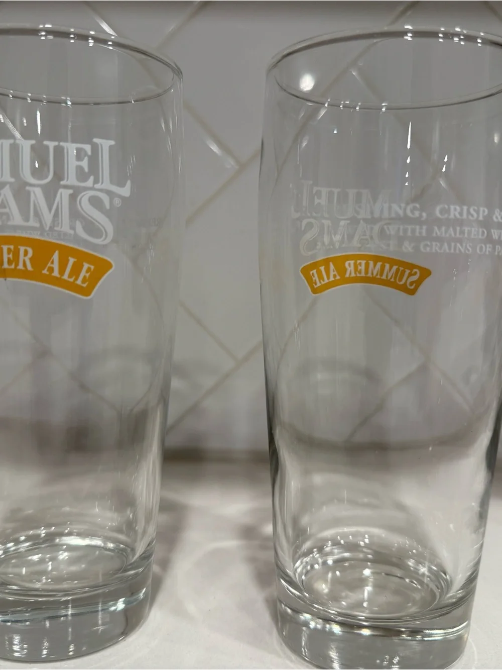 Summer Ale Pint Glass - set of two Clear Glass